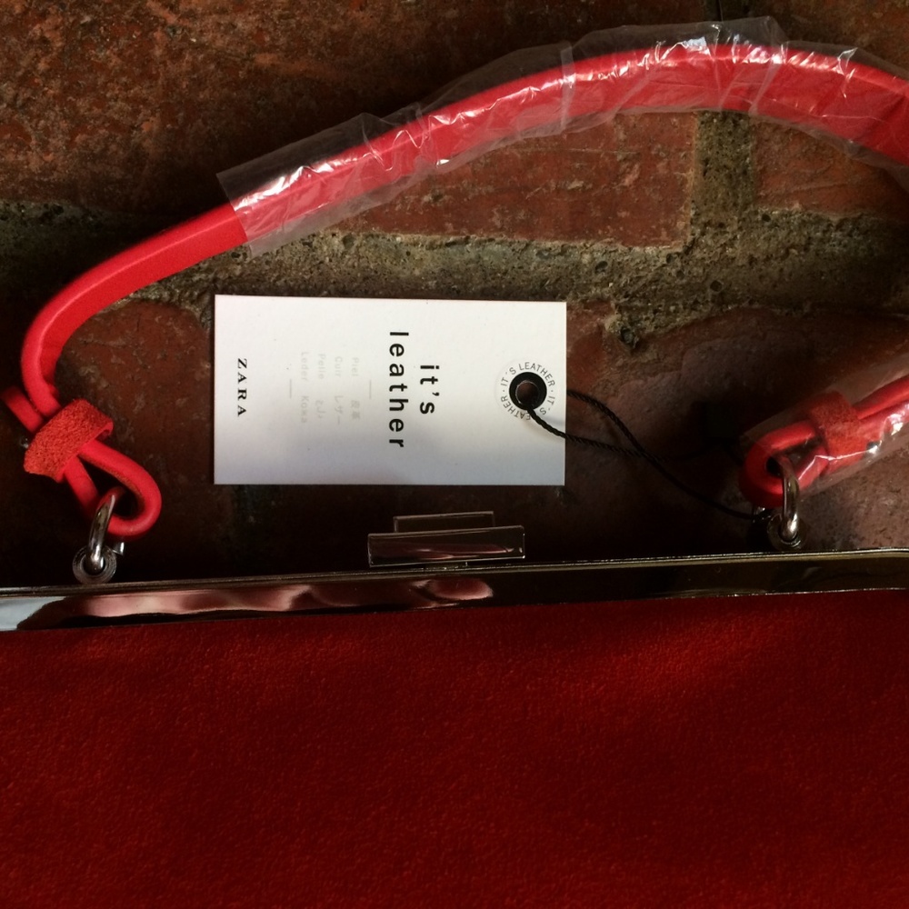 Zara Red Suede Leather Purse - Picture 3 of 5